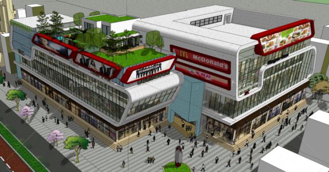 Sketchup商业模型|多层商场商业街，现代风格