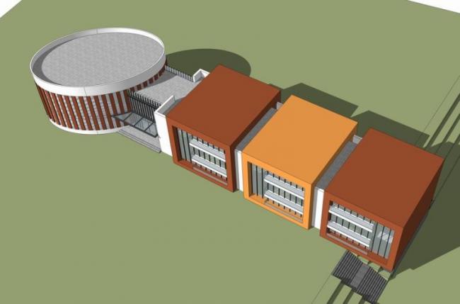 Sketchup学校模型|多层学校幼儿园，现代风格，教育建筑