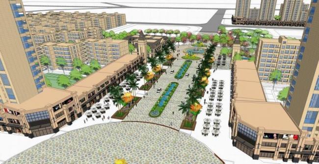 Sketchup商业模型|多层商业街，新古典风格