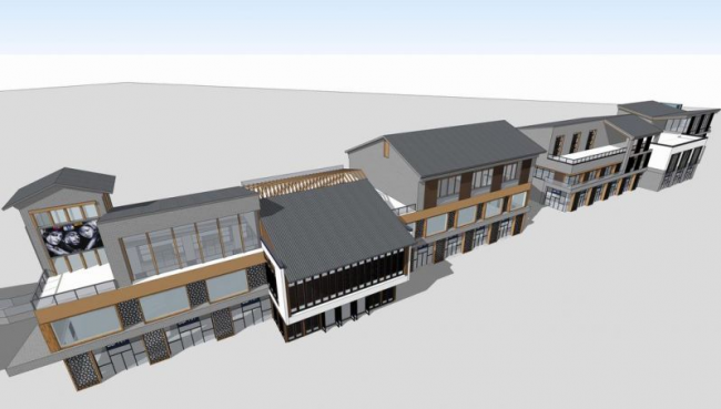 Sketchup商业模型|多层商业街，新中式风格