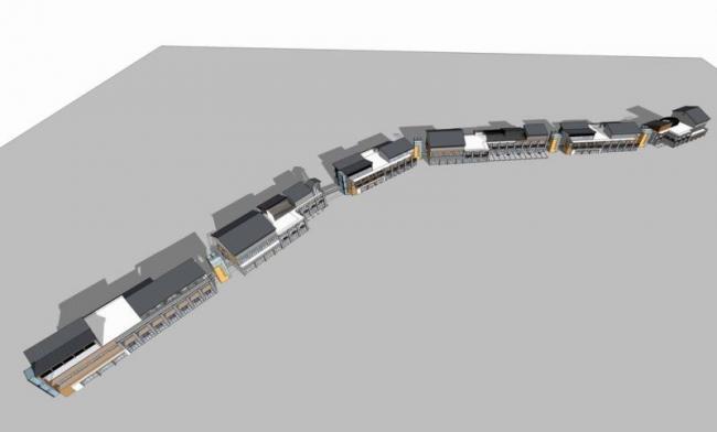Sketchup商业模型|多层商业街，新中式风格