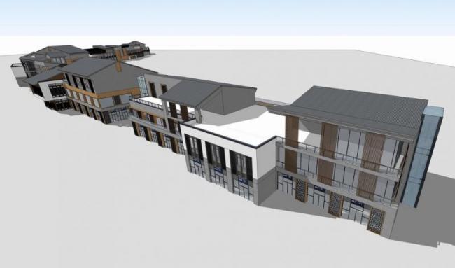 Sketchup商业模型|多层商业街，新中式风格