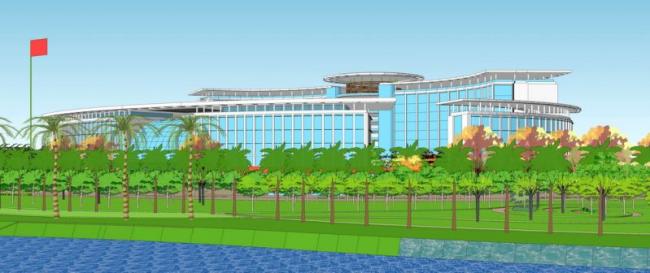 Sketchup医院模型|多高层混合医院，医疗建筑，现代风格