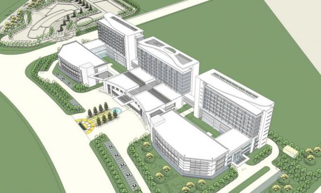 Sketchup医院模型|多高层混合医院，医疗建筑，现代风格