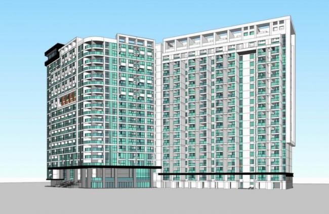 Sketchup住宅模型|高层公寓，现代风格，居住建筑