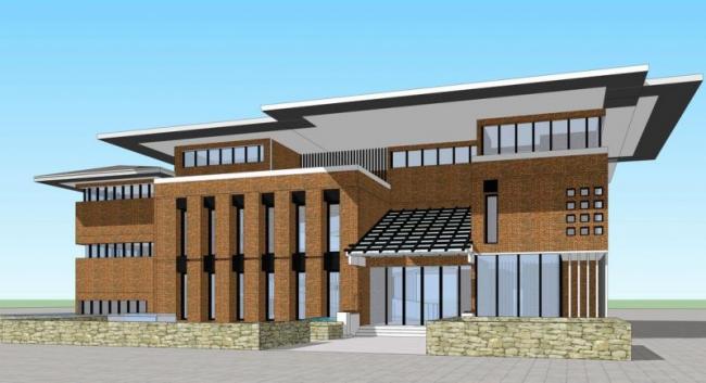 Sketchup办公模型|多层办公楼，现代风格