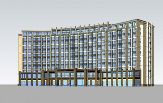 Sketchup酒店模型|高层酒店，新古典风格