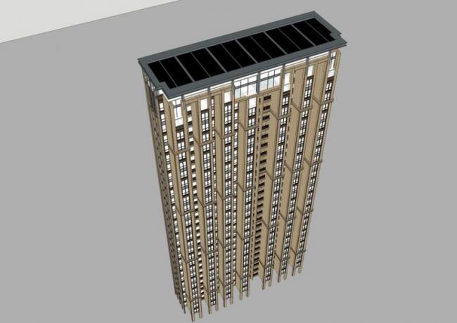 Sketchup住宅模型|高层公寓，现代风格，居住建筑