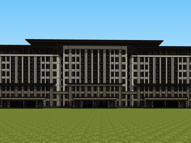 Sketchup住宅模型|多层住宅，花园洋房，古典风格，居住建筑