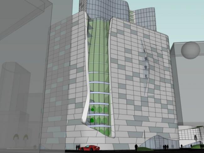 Sketchup综合体模型|多层高层混合商业综合体，办公，现代风格