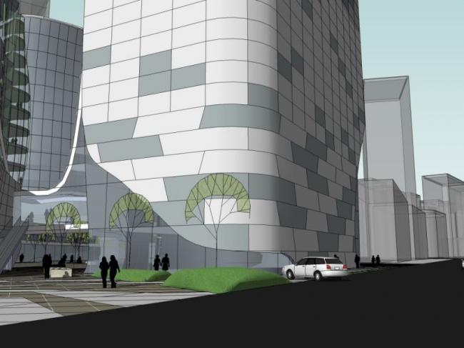 Sketchup综合体模型|多层高层混合商业综合体，办公，现代风格