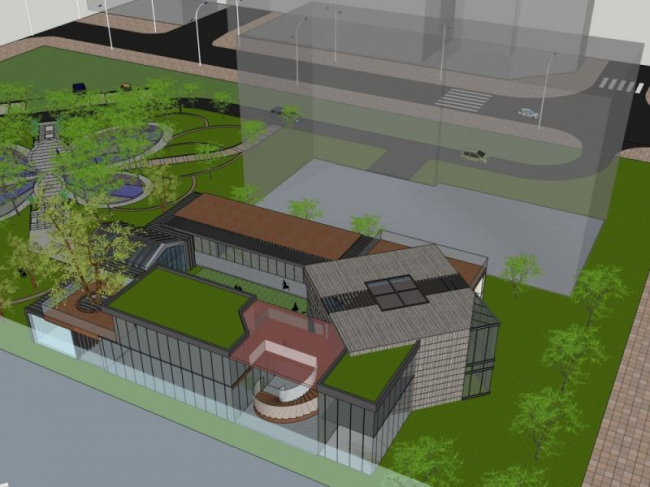 Sketchup商业模型|多层售楼部，现代风格，商业建筑