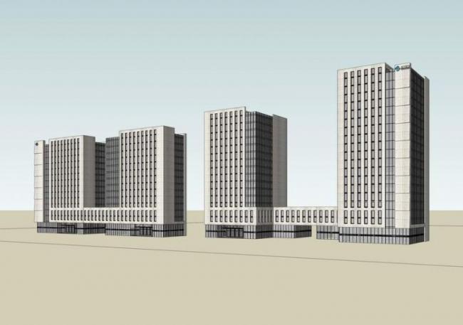 Sketchup办公模型|高层办公楼，现代风格