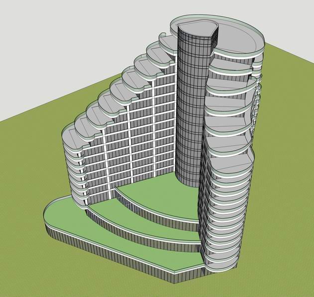 Sketchup酒店模型|高层酒店，现代风格