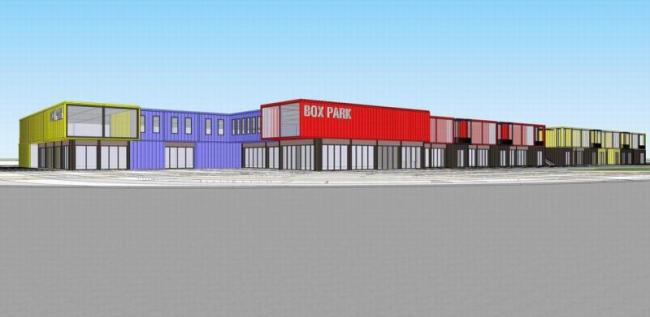 Sketchup办公模型|集装箱办公楼，现代风格