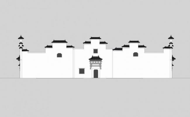 Sketchup住宅模型|多层合院，中式风格