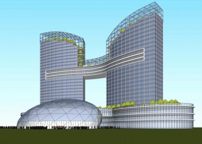 Sketchup文化模型|高层办公楼，多层剧院，现代风格，文化建筑