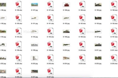 Sketchup素材模型|200个SU小区大门模型素材组件-BIM建筑网