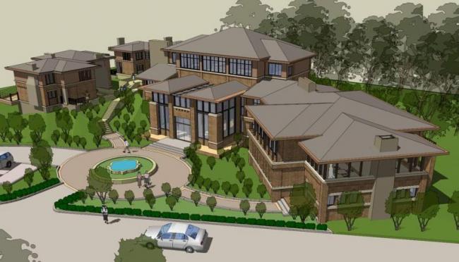 Sketchup酒店模型|多层酒店民宿，草原风，古典风格