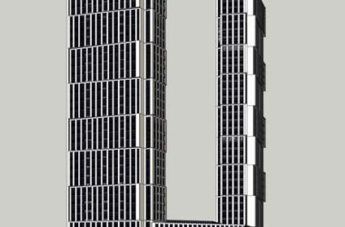 Sketchup办公模型|高层办公楼，现代风格-BIM建筑网