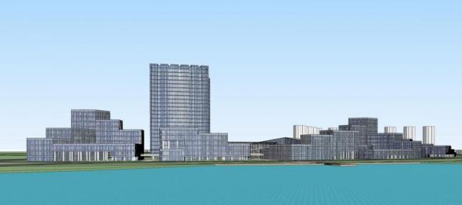 Sketchup办公模型|高层产业园软件园科技园，办公，现代风格