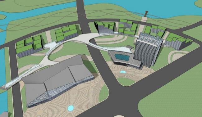 Sketchup办公模型|高层产业园软件园科技园，办公，现代风格