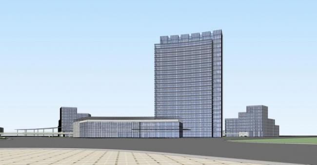 Sketchup办公模型|高层产业园软件园科技园，办公，现代风格