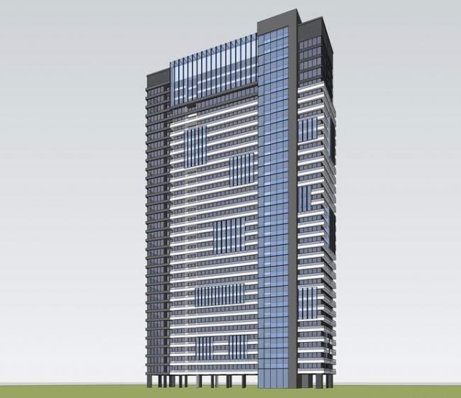 Sketchup住宅模型|高层公寓，现代风格，居住建筑