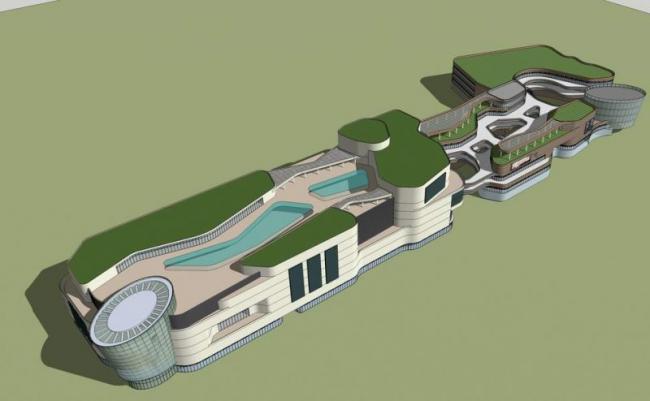 Sketchup商业模型|多层商业综合体商业街，现代风格