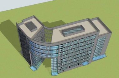 Sketchup办公模型|高层办公楼，现代风格-BIM建筑网