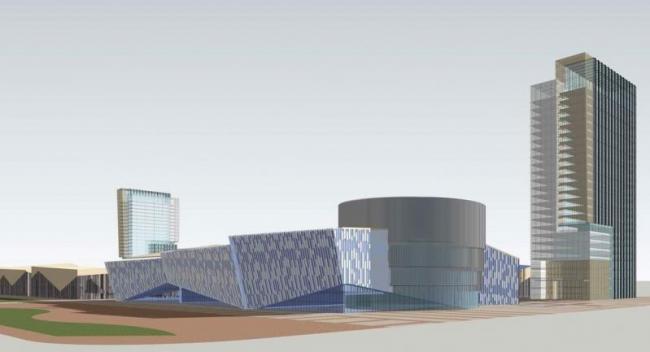 Sketchup综合体模型|多高层混合商业综合体，现代风格