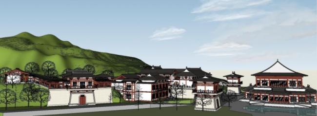 Sketchup古建筑模型|多层私人会所，中式风格，商业，古建