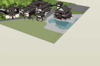 Sketchup古建筑模型|多层私人会所，中式风格，商业，古建-BIM建筑网