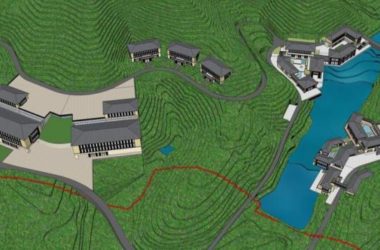 Sketchup酒店模型|多层度假酒店，新中式风格-BIM建筑网