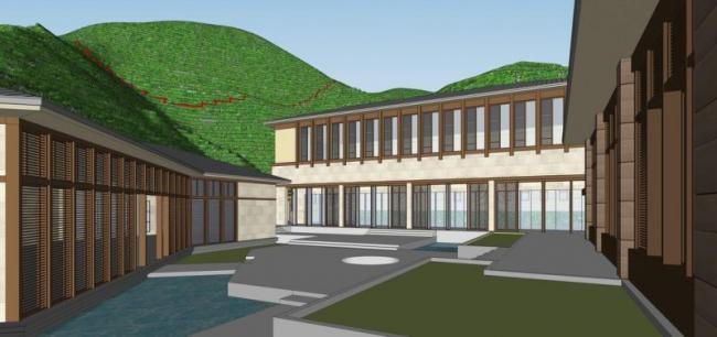 Sketchup酒店模型|多层度假酒店，新中式风格