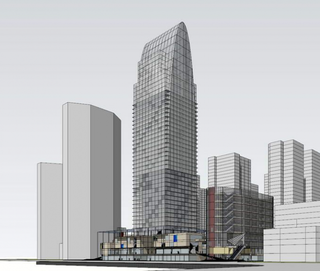 Sketchup综合体模型|高层办公楼商业综合体，现代风格