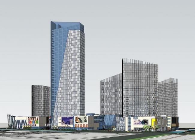 Sketchup综合体模型|多高层商业综合体，超高层办公楼，现代风格