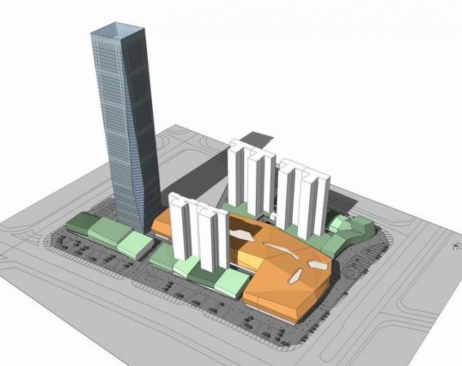 Sketchup综合体模型|多高层商业综合体，超高层办公楼，现代风格