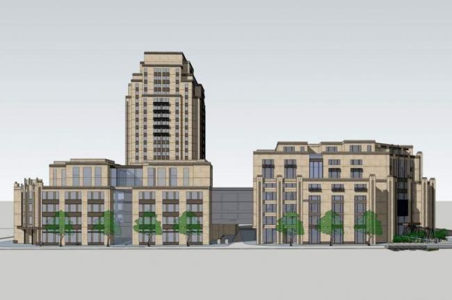 Sketchup办公模型|多层高层混合办公楼，新古典风格