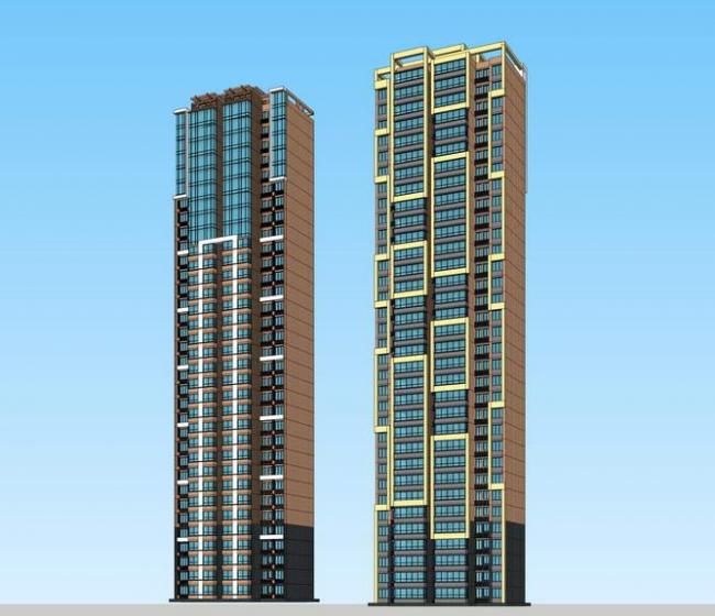 Sketchup住宅模型|超高层住宅，现代风格，居住建筑