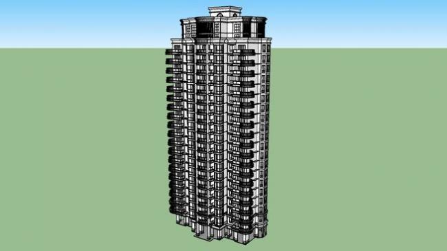 Sketchup住宅模型|高层住宅，古典风格，居住建筑