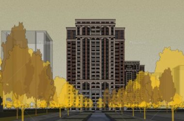 Sketchup住宅模型|高层住宅，法式风格，古典风格，居住建筑-BIM建筑网