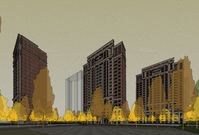 Sketchup住宅模型|高层住宅，法式风格，古典风格，居住建筑