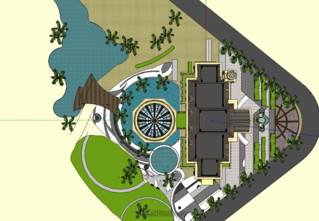 Sketchup商业模型|多层售楼处，会所，欧式风格，法式风格，古典