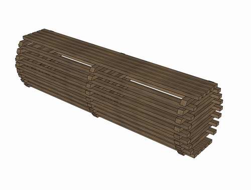 Sketchup素材模型|室外休闲椅木椅椅子su模型素材组件