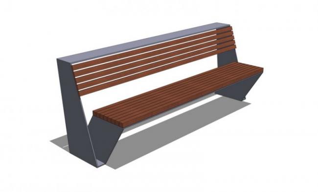 Sketchup素材模型|公园坐凳SU模型素材组件