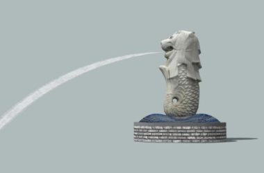 Sketchup素材模型|狮子头喷水喷泉雕塑su模型素材组件-BIM建筑网