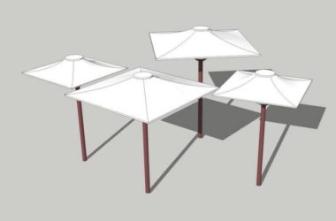 Sketchup素材模型|雨伞雕塑SU模型素材组件-BIM建筑网