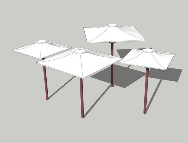 Sketchup素材模型|雨伞雕塑SU模型素材组件