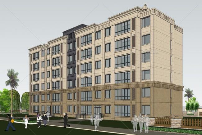 Sketchup住宅模型|多层住宅，古典风格，欧式风格，居住建筑